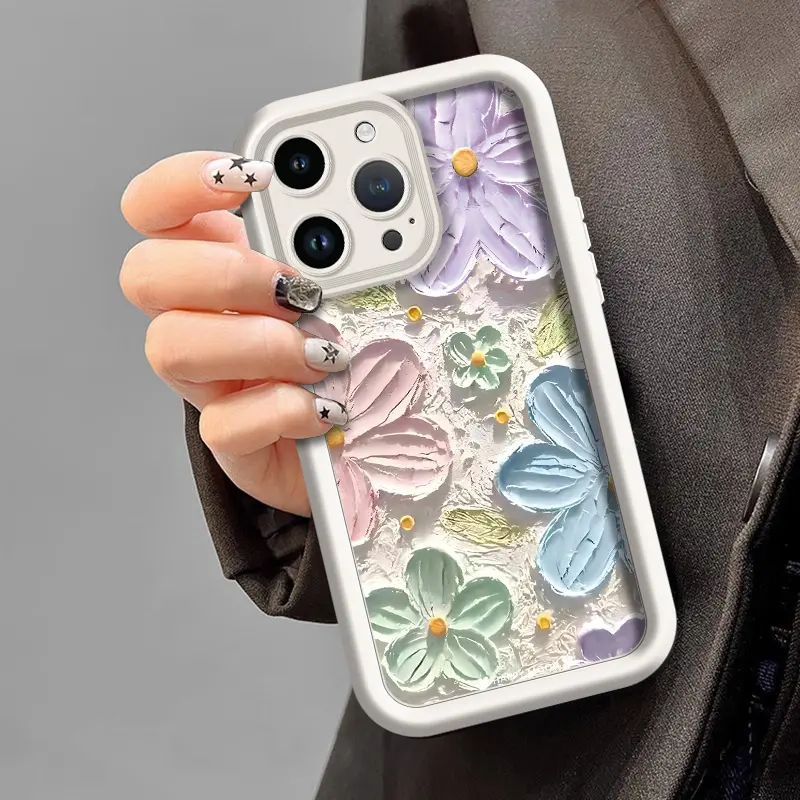 Casing Floral Colour For IPhone Oppo Vivo Infinix Samsung Realme Redmi Softcase Case JTK0201 0