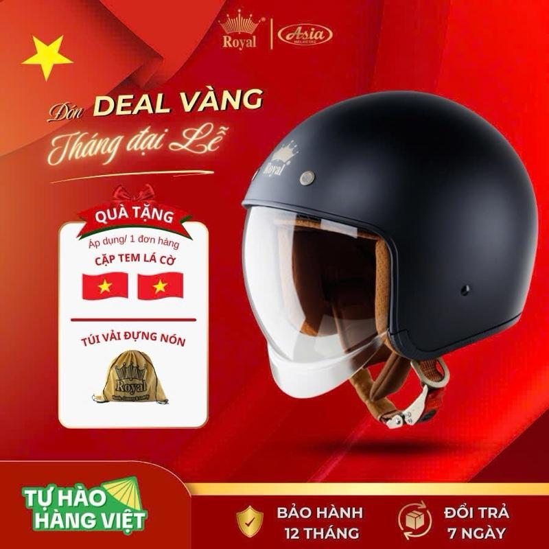 [Live] Mũ Bảo Hiểm 3/4 - Kính Âm - Royal Helmet M139 Trơn - Hàng Chính Hãng, Bảo Hành 1 năm