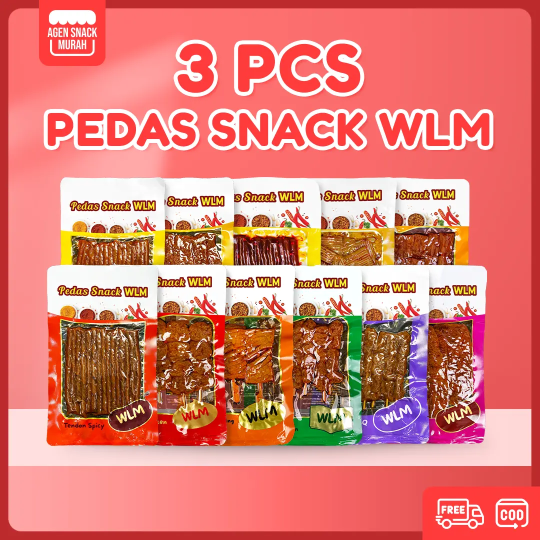 [GROSIR TERMURAH] - Agen Snack Murah [3PCS] [Halal] Camilan Pedas Viral Gluten Stik Tendon Spicy