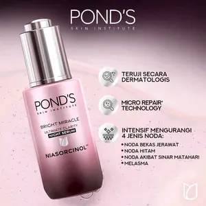 Pond's Bright Miracle Night Serum Niasorcinol 14gr - Teruji Secara Dermatologis dengan Micro Repair Technology