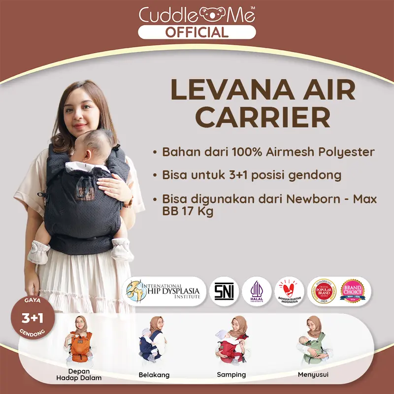 Gendongan Bayi - CUDDLEME Levana Air Carrier Gendongan Kanguru SSC M Shape Adjustable 0