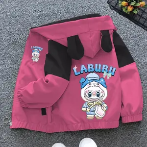 Jaket Kombinasi Anak perempuan Terbaru Bergambar LABUBUE BLUE