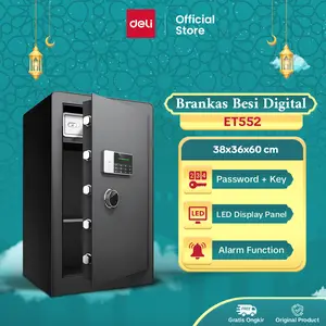 Deli Brankas Besi Digital / Digital Safe Box Double Unlocking Step LED Display ET552