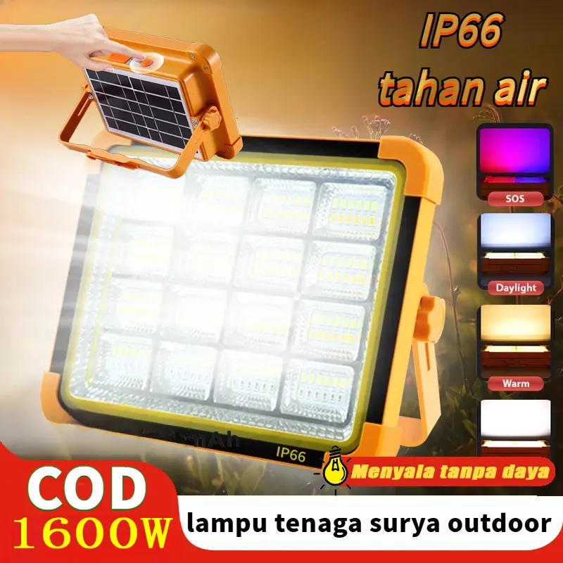 Lampu isi ulang tenaga surya lampu darurat luar ruangan lampu LED lampu kuat lampu pasar malam nirkabel super Lampu berkemah yang terang Camping