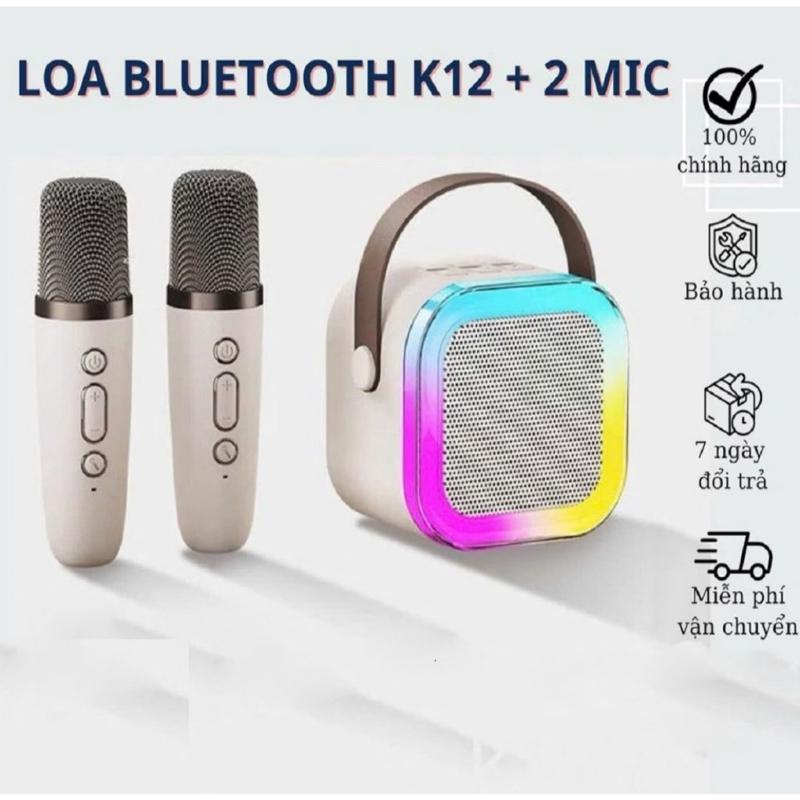Loa bluetooth K12 Không Dây mini Kèm 2 Micro, Thiết Kế Nhỏ Gọn Tiện Dụng, Có Thể Thay Đổi Giọng, Dễ Sử Dụng