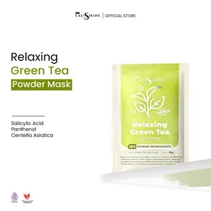 Laushine - 1pcs - Masker Wajah Green Tea POUCH - Mencerahkan dan Melembabkan wajah -Acne Prone Skin Berjerawat - masker wajah glowing - Perawatan Wajah Acid Teh