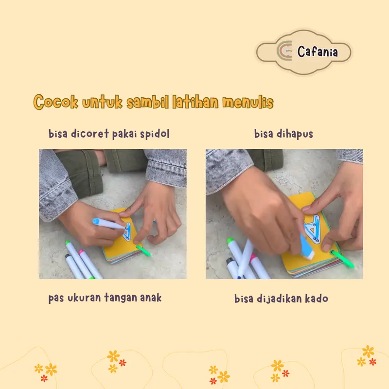 Mainan Flash card edukasi anak PAUD TK SD Flashcard Kartu Premium wipe clean dengan O ring Tebal Tidak Mudah Rusak | Kartu Belajar Bermain Toys cocok jadi kado by cafania 4