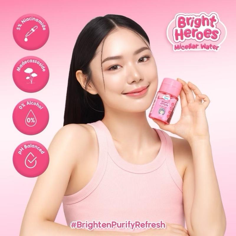 (Micellar Water) PIGEON TEENS BRIGHT HEROES MICELLAR WATER 100 ML micellar water pembersih make up remover pigeon Pigeon teens teen teenage remaja cleansing make up 100ml 100 ml pigeon teens brighten purify and refresh Cleansing 5