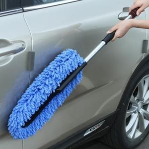 Mopa retráctil para lavado de autos con almohadilla de microfibra removible - mango de acero inoxidable ideal para quitar polvo y encerar vehículos, accesible para espacios reducidos
