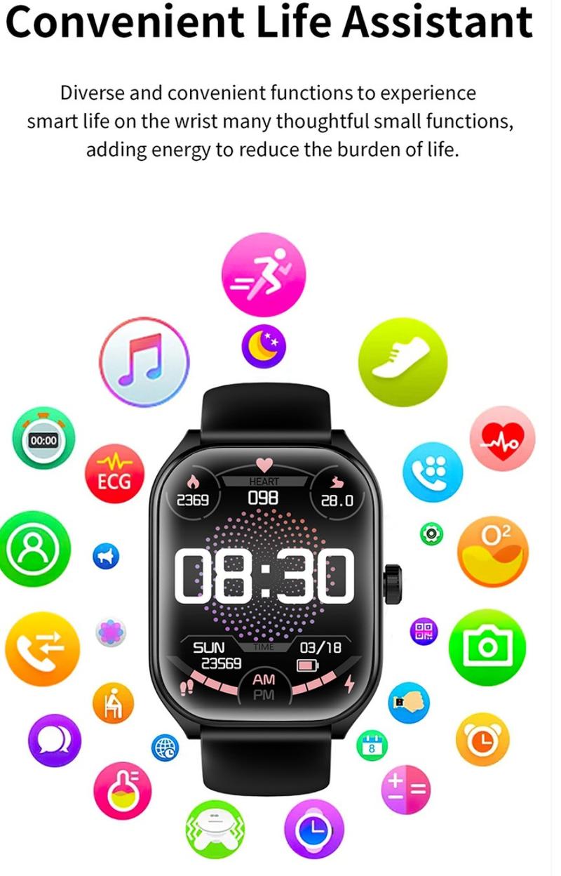 Product Introduction of Aolon Curve Smart Watch Amoled IP68 Waterproof 2.01-inch Curved IPS Screen Bluetooth Call Running Pace Custom Wallpaper Smartwatch Health Monitoring Jam Kaca 7