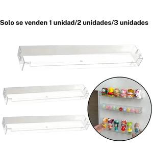 Estante expositor de acrílico montado en pared, estante flotante transparente, sin taladro, instalación fácil, ideal para sala de estar, dormitorio y almacenamiento de juguetes