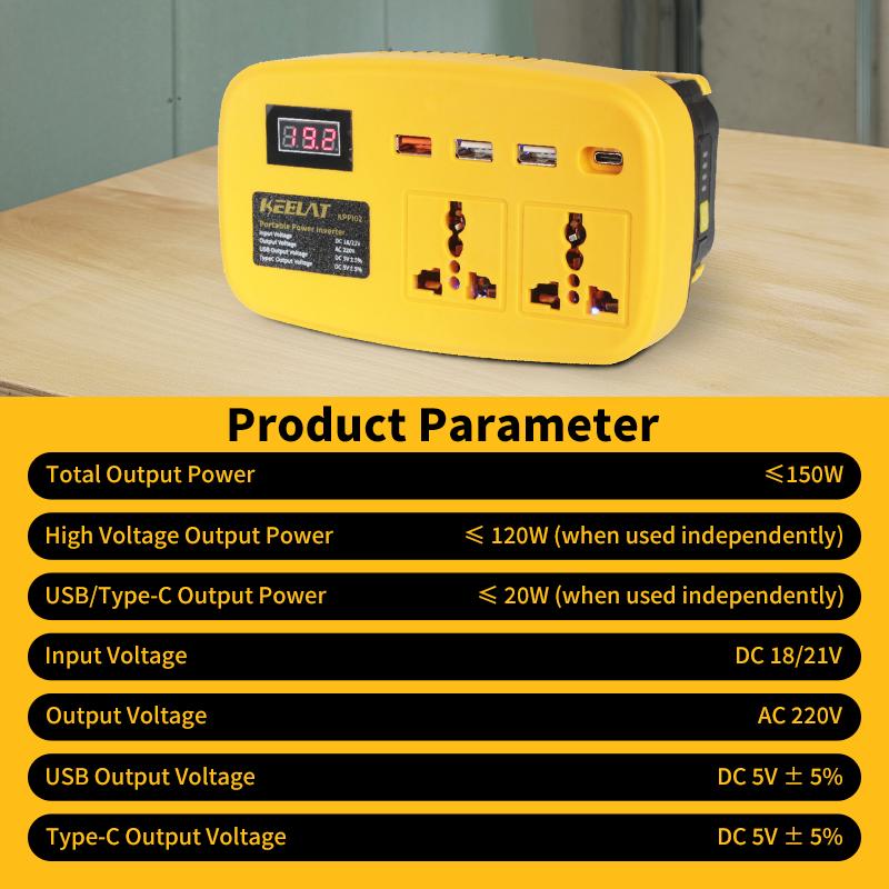 KEELAT Inverter LXT DC18V/21V ke AC220V 20V Makita soket konverter 150W daya multifungsi Pengisi daya DIY KPPI02 KEELAT Inverter LXT DC18V/21V ke AC220V 20V Makita soket konverter 150W daya multifungsi Pengisi daya DIY KPPI02