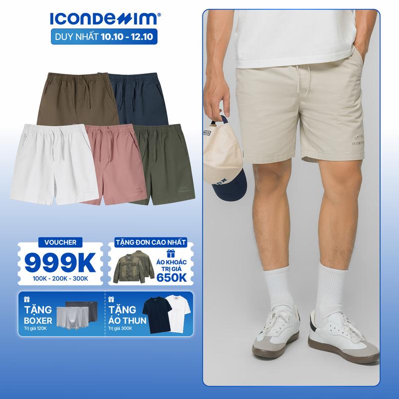 Quần Short Kaki Nam ICONDENIM Garment Dye Form Regular QSID0230