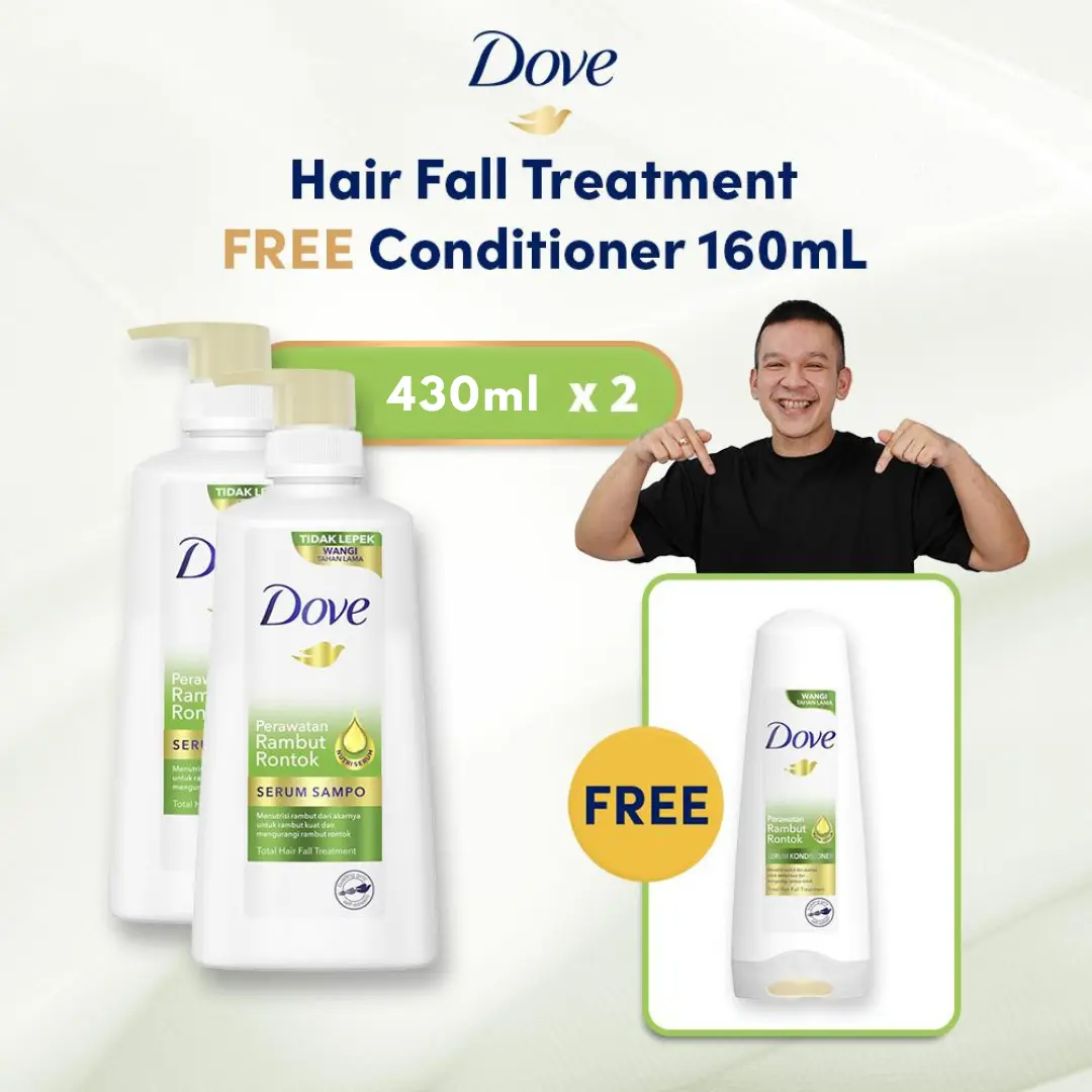 [FREE CONDITIONER 160ML] Dove Shampo Perawatan Rambut Rontok Sampo 430 ml Twinpack