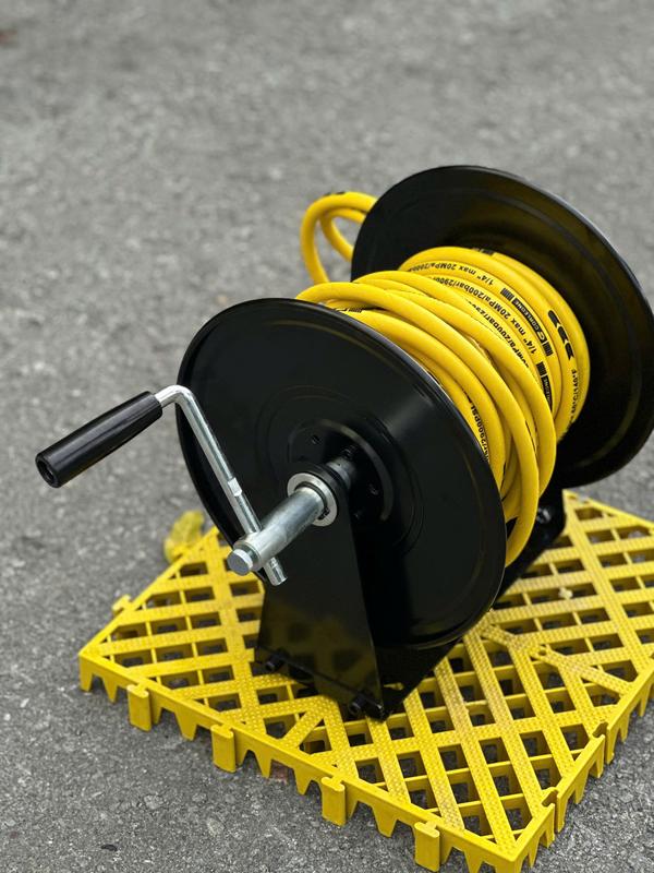 [Kèm dây cấp nước bên hông] Bộ Khung rulo cuộn dây cao áp C0004-99 thép carbon rulo trục inox 304 cuộn ống nước dây rửa xe TREO TƯỜNG tiện lợi 4