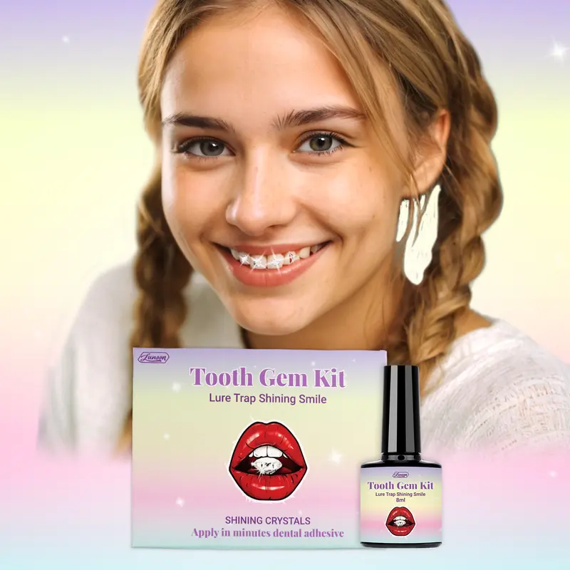 Bộ Đá Quý Răng Tự Làm, LUNOON, Bộ Trang Trí Trang Sức Răng, Có Keo Và Đèn, Đá Quý Quý Trong Suốt, Bộ Khoan Răng Lấp Lánh, Dễ Tháo Rời, Bộ Trang Trí Răng Trắng Đẹp 8