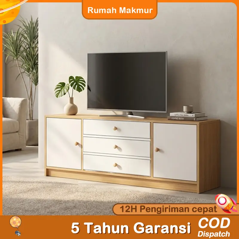 RM-6-Lemari TV Rak TV Bufet TV Kabinet TV Minimalis Modern, MurahHarga Murah Tahan Lama, Meja TV Kayu 160CM/140CM/120CM - Hemat Ruang, Cocok untuk Ruang Tamu Kamar Tidur Modern, Pas TV Kecil/Besar, Desain Elegan Garansi Resmi, Ganti Rugi jika Rusak