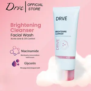 DRVE Brightening Cleanser 100ml - Pembersih Wajah Mencerahkan &  Mengontrol Minyak Berlebih dengan Niacinamide untuk Semua Jenis Kulit