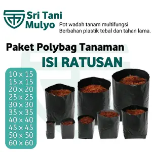 per Pack  Polybag Tanaman Tebal -Paket Plastik Polibag 10x12 15x15 20x20 25x25 30x30 35x35 40x40 50x50