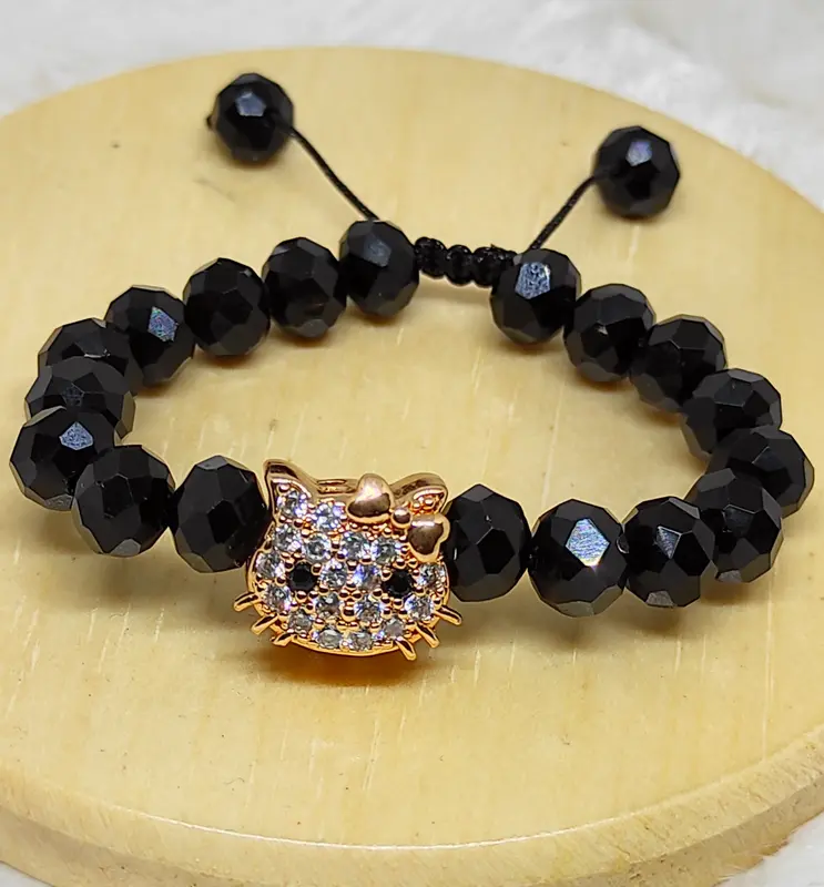 Gelang Kristal Anak Model Serut Ceko 8mm Charm HeIlo Kity Lapis Emas - Costume, Fashion Kids 4