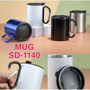Mug Stainless SUS 304 Mug Cangkir Kopi Outdoor Stainless Steel 304 ANTI TUMPAH 1140 2007 2008 - ZS