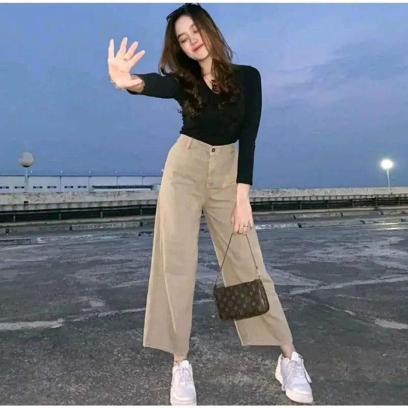 KULOT JEANS HIGH WAIST/CULLOTE JEANS MOZZA
