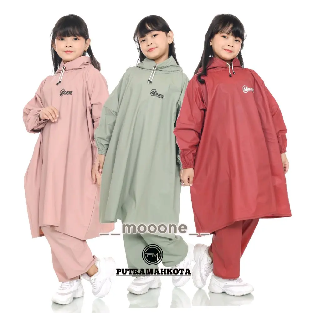 Jas Hujan Anak Cowok & Cewek Anti Rembes By MOOONE Berkarakter Ponco Celana