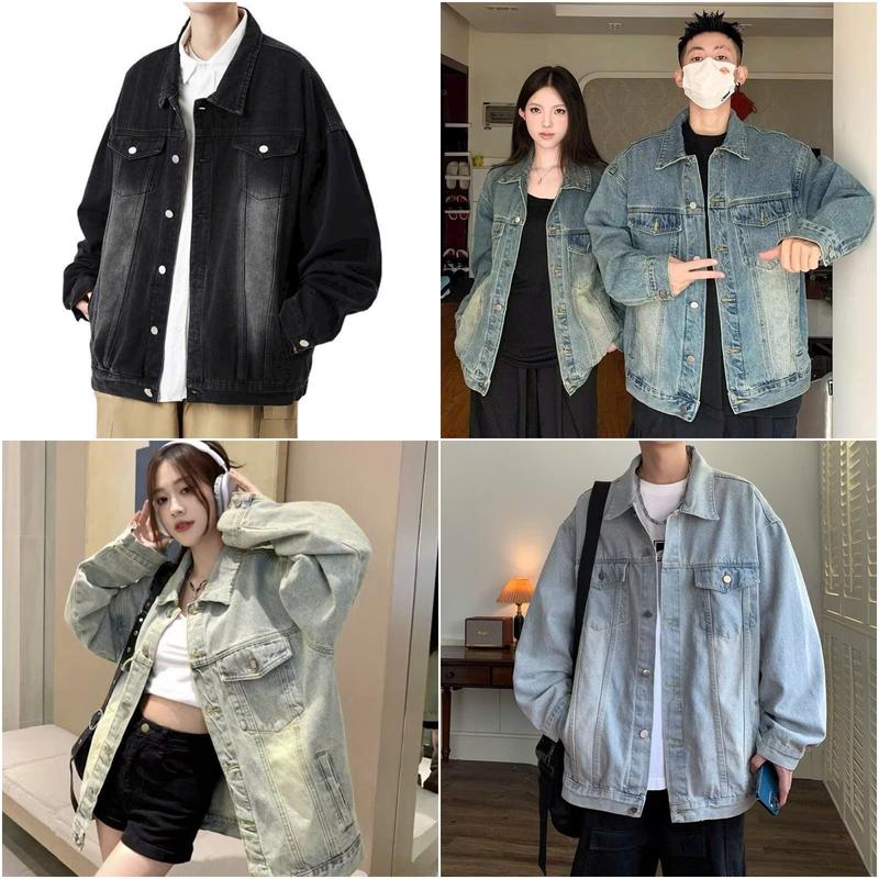  Áo Khoác Jean Loang Unisex Nam Nữ Chất Dày Dặn Form Rộng 