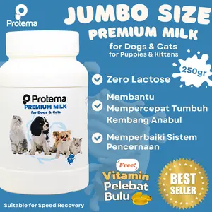 [JUMBO PREMIUM MILK CAT & DOG] Susu Natural Kucing & Anjing 250 GR |  Kitten & Puppy | Multivitamin Lengkap Nutrisi Seimbang | Zero Lactose