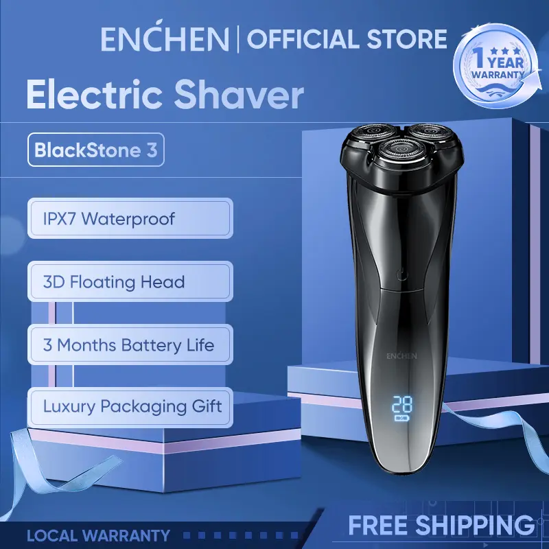 【COD】Enchen BlackStone 3 Trimmer Shaver Man Waterproof Body Electric Shaver Type-C Charge