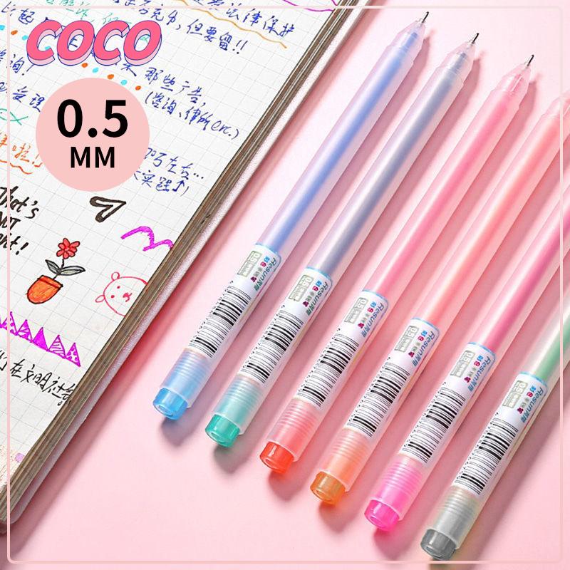Pena gel 0,5 mm 12 warna gaya sederhana / Pena akuntansi tangan pena tanda tangan berwarna-warni - coco_market 0