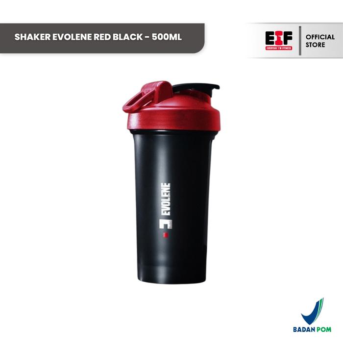 Gambar Shaker Evolene 500 ml Food Grade Material - Shaker Evolene Black Premium Botol Minum - Red Black dari Everydayimfitness Supplement Kota Surabaya 3 Tokopedia