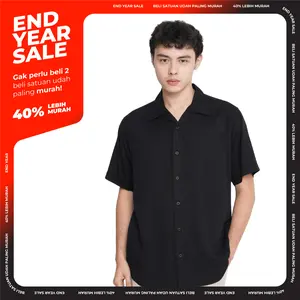 Erigo Short Shirt Jazlyn Black - Kemeja Lengan Pendek Rayon Unisex