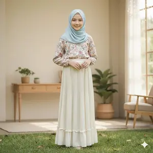 Rok Plisket Rempel Mayung Anak Tanggung Skirt Ruffle Hyget Polos Anak Rok ruffle mayung Size anak Tanggung 10-15th