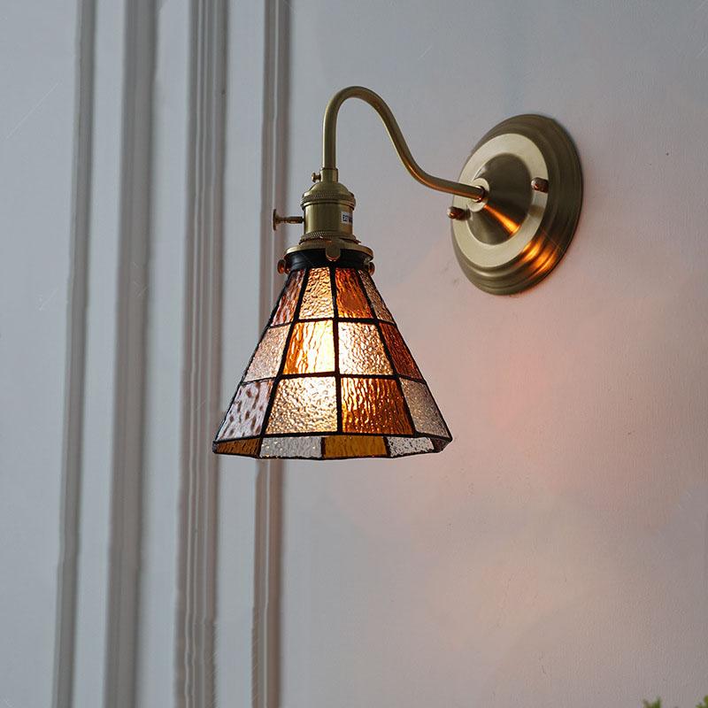 Product Introduction of Bedroom headboard Tiffany living room background wall light light luxury Nordic American retro corridor wall light 18