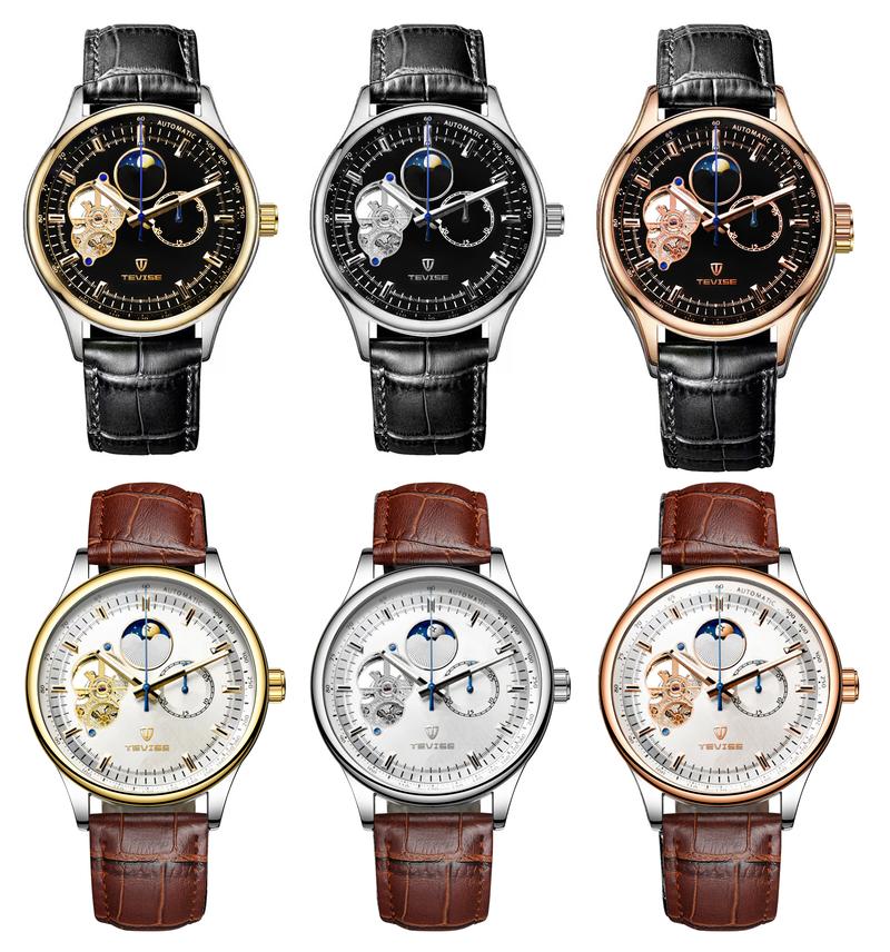 Product Introduction of 9827TEVISE New hollow flywheel men's fashion mechanical watch 4