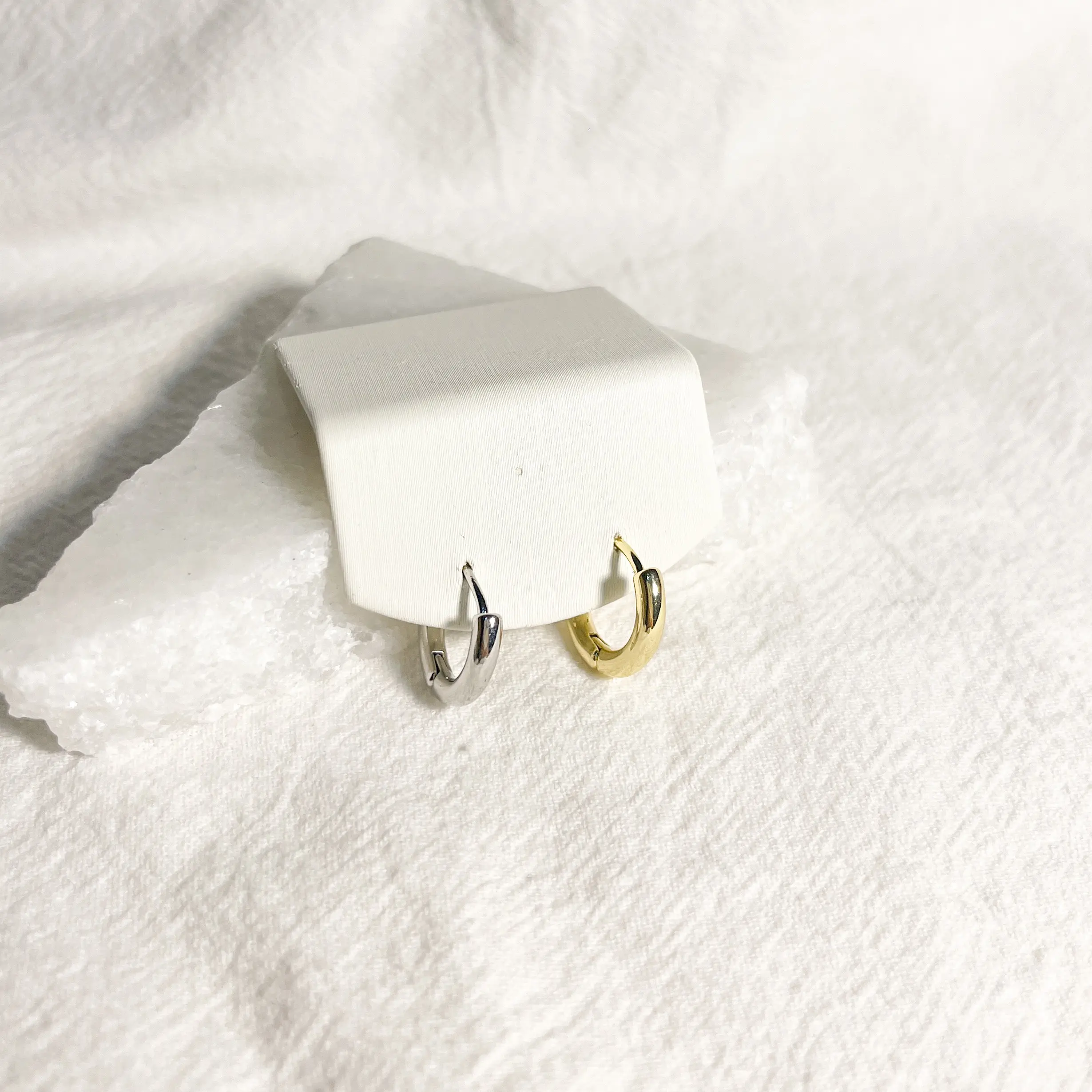 basic stainless steel silver gold round hoops