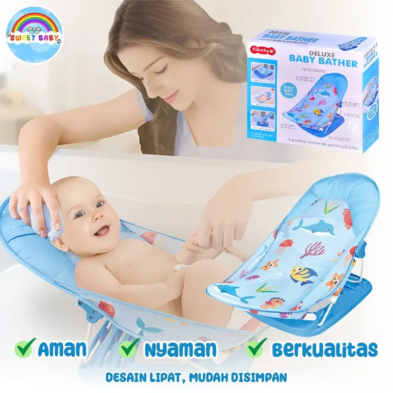 Tempat Mandi Bayi Berjaring Baby Bather Chair With Deluxe 0