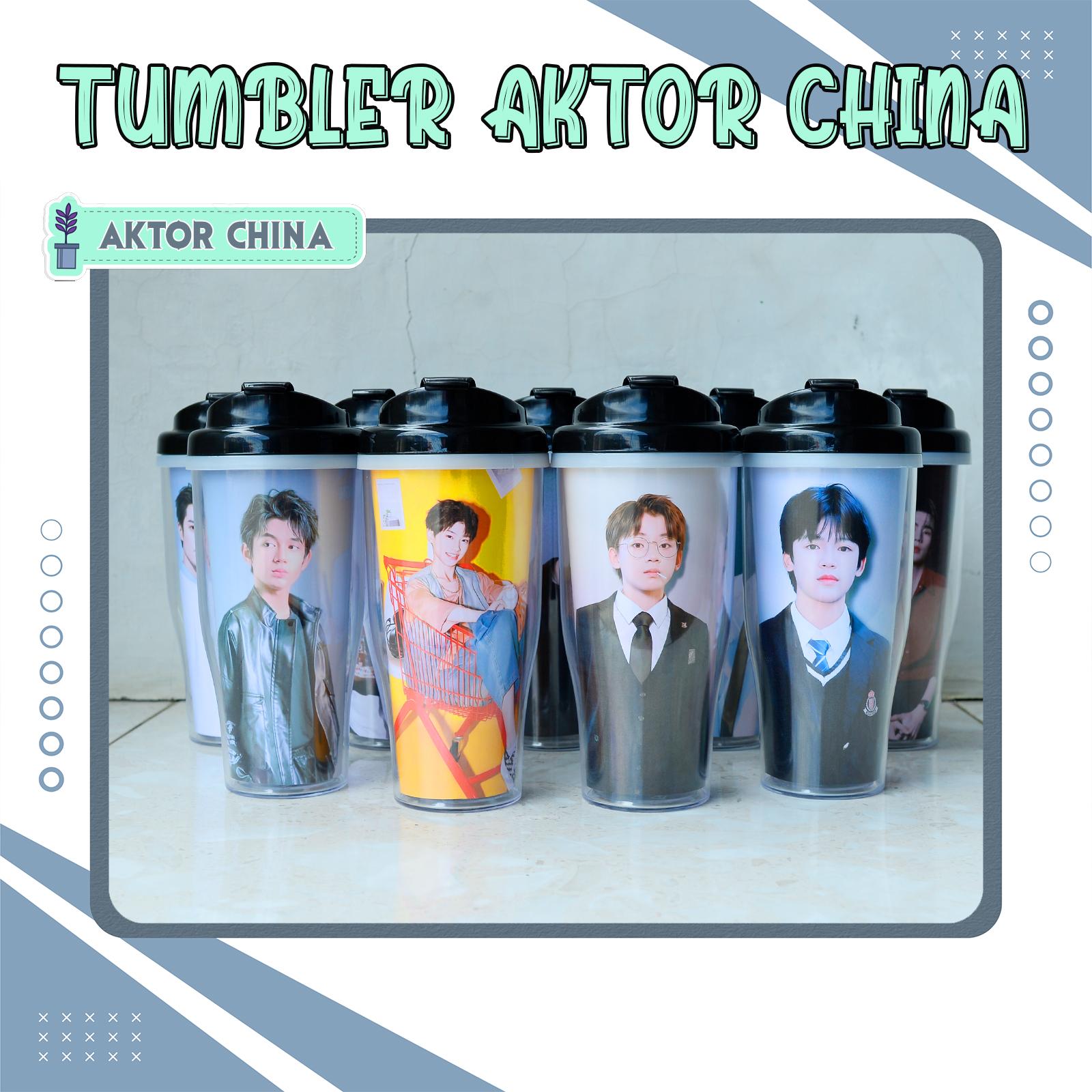 Tumbler Aktor China Bonus 25 Photocard Botol Buatan Fans Idola