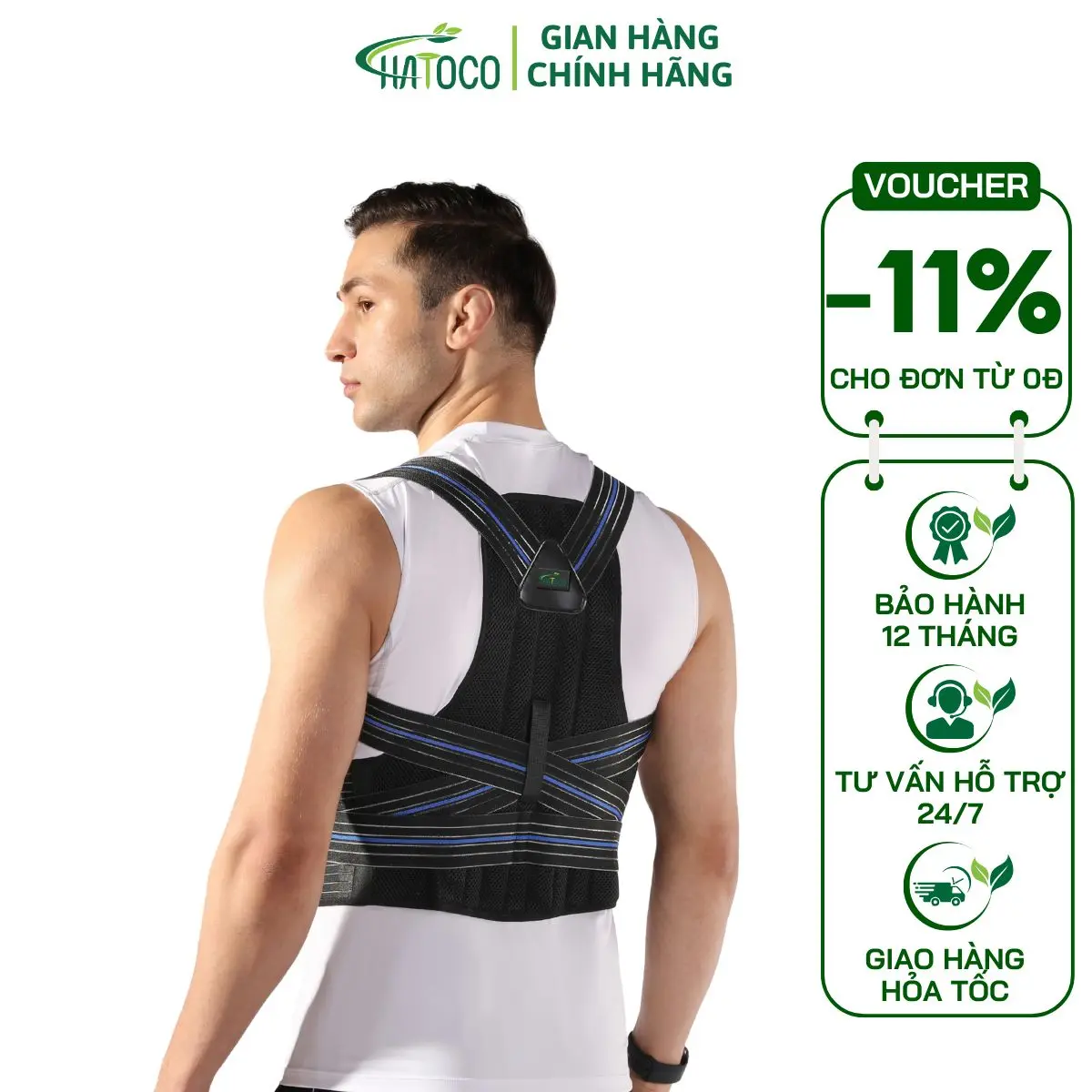 Đai Lưng Chống Gù Y Tế Cao Cấp Hatoco Nam Nữ, Định Hình Cột Sống, Cải Thiện Vóc Dáng, Thoáng Khí