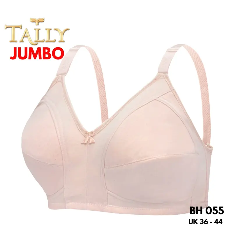 TALLY BH 055 Bra Wanita Tanpa Kawat Tanpa Busa Kait 3 Cup C - D Bra Harian Polos Pakaian Dalam Wanita Lembut dan Adem 3