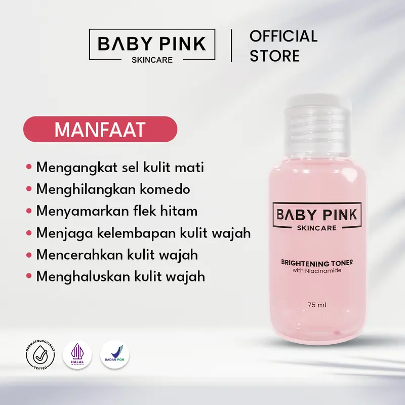 Baby Pink Skincare - Exfoliating Toner Memudarkan Flek Hitam Di Wajah Pemutih Wajah Dan Mengangkat Sel Kulit Mati kotoran Mencerahkan 2