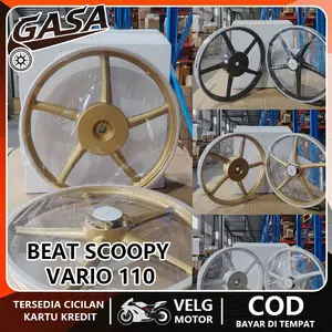 VELG PALANG Sanca RING 17 Untuk Semua Beat, Scoopy, Genio, Spacy, Vario 110/110fi/Karbu Velg Racing Ukuran Set 140*17 160*17 PNP TANPA MODIF Warna Emas / Gold