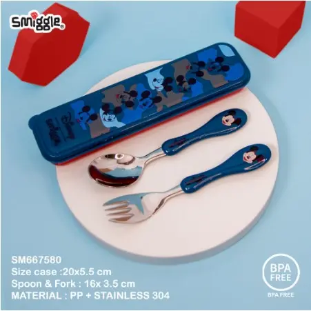 Terlaris 🌟 Smiggle Sendok Garpu Anak Animals Stainless 304 Bpa Free Sm667580 4