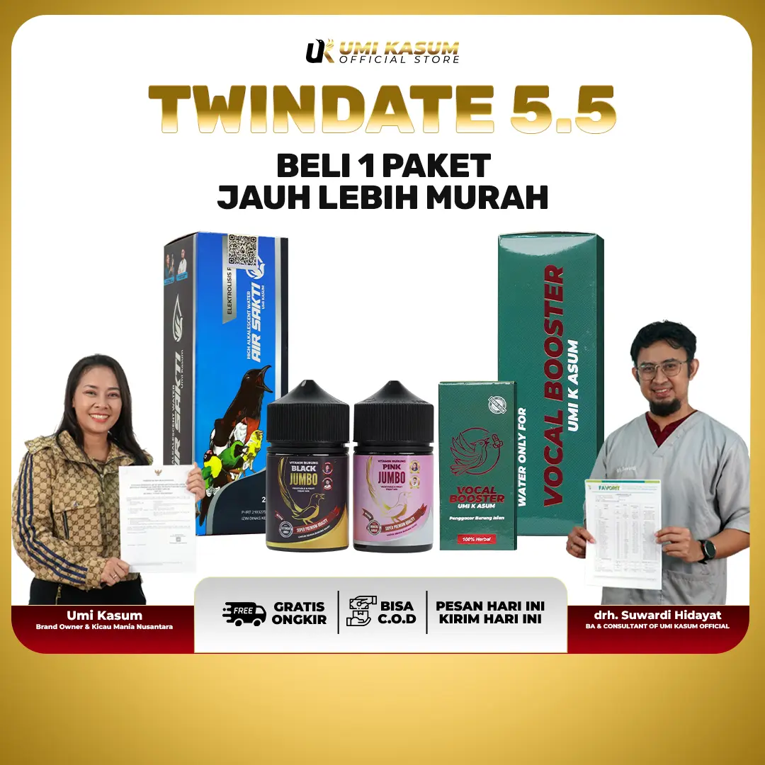 NEW Vitamin Black Pink Jumbo Umi Kasum | Untuk Imunitas dan Penambah Power Semua Burung Kicau