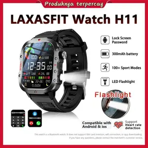Smartwatch H11 Sports Bluetooth Smart Bracelet 2.19-inch HD Screen Custom Wallpaper Bluetooth Call Hand Movement Full Touch Flashlight Calculator Music Android IOS Watch pedometer jam tangan pintar promo ramadhan Monitor