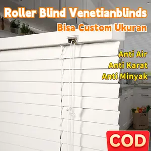 Tirai Lipat Jendela Venetian Blind Roller Blind Tirai Gulung Anti Karat Kuat Gorden Tirai Tarik Persiana Aluminium Tahan Lama Dapur Ruang Tamu Kamar Tidur Kantor