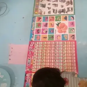 Paket 6Lembar  Poster Edukasi Anak PAUD dan TK - Huruf, Angka, Hewan, Buah, Hijaiyah, Transportasi Belajar Stationery Paper