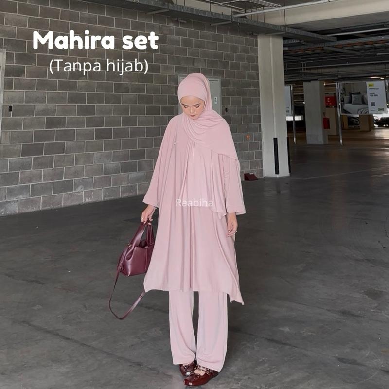 RAABIHA | Mahira Set Celana (tanpa Hijab) | Oneset Jersey Muslim Remaja | Setelan Wanita Basic Santai Dan Kasual 1