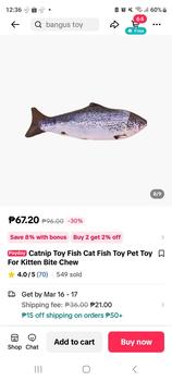 Product Review of Catnip Toy Fish Cat Fish Toy Pet Toy For Kitten Bite Chew from B**z D**o 0